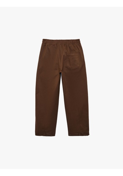 Koton Balon Pantolon Oversize Pile Detaylı Pamuklu Kahverengi 7wkb40015tw Kahve