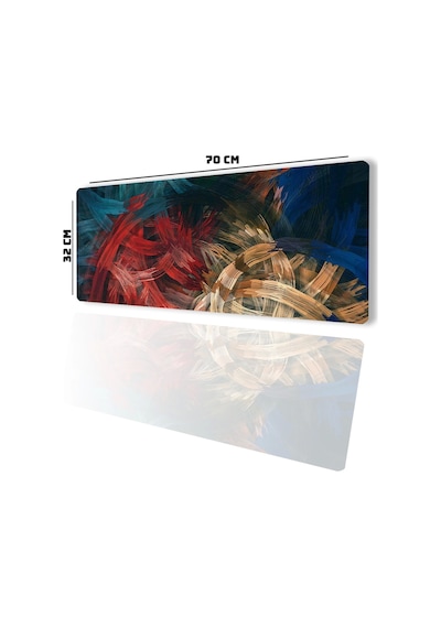 Sonictouch Soyut Renkli Çizgiler Gamer Oyuncu Dikişsiz Sıvı Geçirmez Klavye Mouse Pad 32x70cm Mousepad