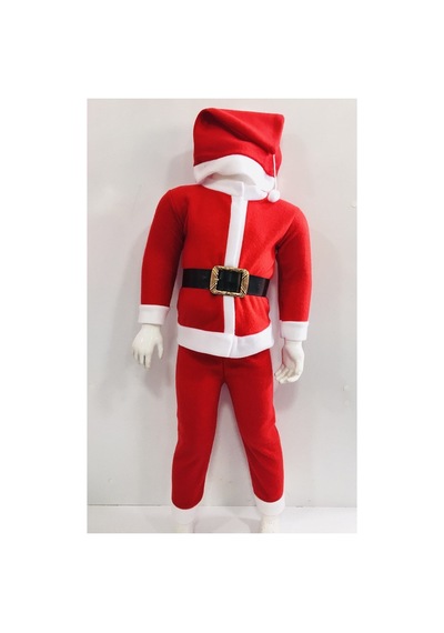 Pazarız Erkek Çocuk Noel Baba Kostüm Yılbaşı Eğlence Çocuk Giyim Kırmızı