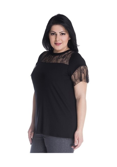 Myline Önü Ve Kolları Dantel Detaylı Tişört