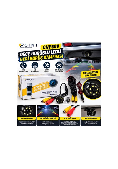 Poınt Onp609 Gece Görüşlü Led Li Geri Görüş Kamerası Araç Park Kamerası - 926988412
