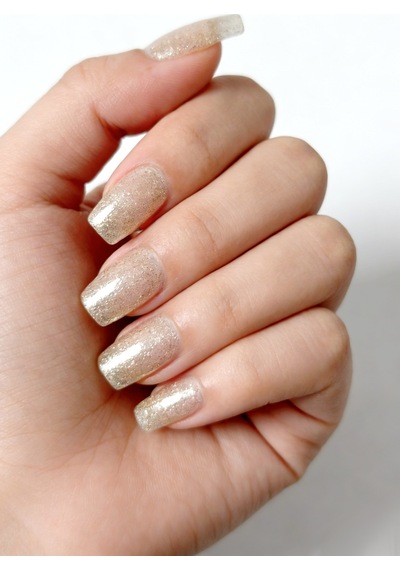İnce Altın Rengi Simli Kalıcı Oje - Nail Art Oje - Tpo İçermez - Glıtter Gel Polısh G3 58-g3
