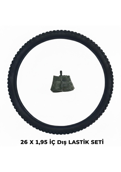 26 Jant Bisiklet İç Dış Lastik Seti - 26x1.95 Dış Lastik + İç Lastik Oto Kalın Sibop