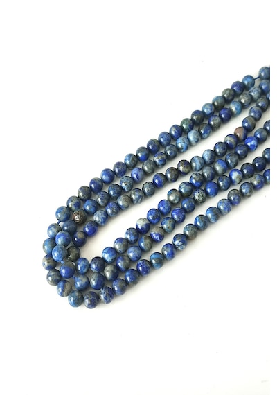 Sertifikalı 6 Mm Lapis Lazuli Doğaltaş Dizi 049 - Mavi