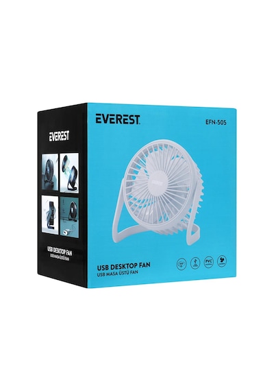 Everest Efn-505 Masaüstü Beyaz Usb Fan 145mmx141mmx105 Mm