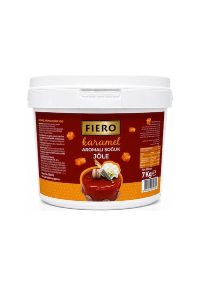 Fiero Soğuk Jöle Karamel 7 Kg Pasta, Cheesecake Ve Tatlılar İçin Profesyonel Parlak Karamel Aromalı Pasta Jölesi