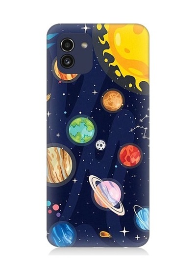Samsung Galaxy A03 Uyumlu Gezegenler Ve Yıldız Haritası Desenli Silikon Kılıf