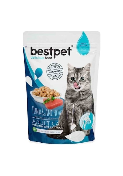 Bestpet Ton Balıklı ve Hamsili Jelly Pouch Yetişkin Kedi Maması 24 x 85 G