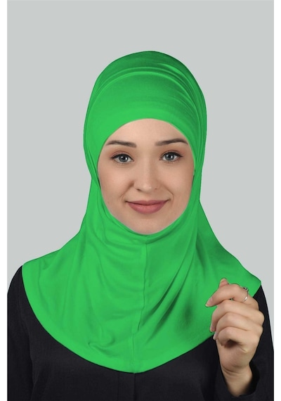 Altobeh İkili Set Pratik Eşarp Hazır Türban Ve Hijab Tesettür Bonesi Açık Yeşil