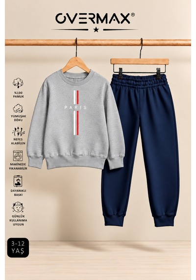 Overmax Parıs Baskılı Çocuk Kapüşonsuz Sweatshirt & Eşofman Takımı 3-12 Yaş Gri Üst-lacivert Alt - 921355017 Gri Üst-lacivert Alt Overmax Parıs Baskılı Çocuk Kapüşonsuz Sweatshirt & Eşofman Takımı 3-12 Yaş Gri Üst-lacivert Alt - 921355017 Gri Üst-lacivert Alt