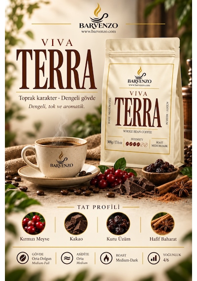 Barvenzo Viva Terra 500 G Dengeli Karakter Nitelikli Kahve French Press
