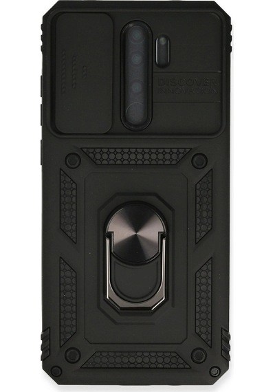Xiaomi Redmi Note 8 Pro Kılıf Pars Lens Yüzüklü Silikon Siyah