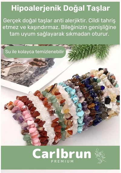 Premium Başak Burcu Enerjisini Yükselten Doğal Taş Bileklik Başak Burçları Burç Unisex Bileklik Çok Renkli