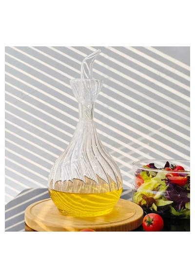 Tombul Çizgili Borosilikat Cam Yağlık 900 Ml 1 Adet