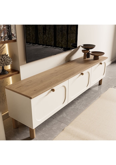 1280 Monza 180 Cm Membran Mdf Kapaklı Bohem Tv Ünitesi Sepet-be