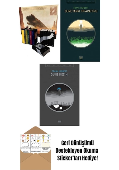 Dune Serisi Kutu Set 6 Kitap Ciltli + Dune Tanrı İmparatoru + Dune Mesihi
