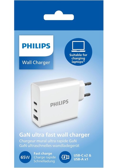 Philips Uyumlu Dlp2683 65w 1 Usb-a + Pd 2x Usb-c Gan Hızlı Şarj Adapörü