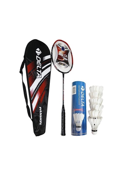 Fiberglass Tek Parça Badminton Raketi + Çantası + 6 Adet Kaz Tüyü Deluxe Badminton Topu Seti