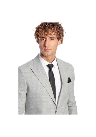 Wessi Desenli Slim Fit Gri Erkek Ceket 001