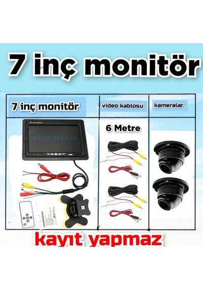 2 Adet 4 3 Cm Ahd 1080p Kamera Ve 7'' Qled Ips Ekran Seti 12v