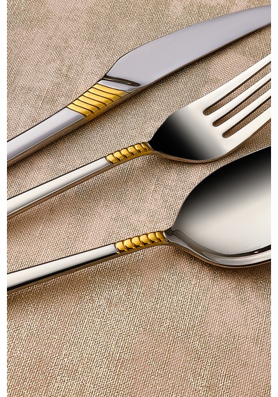 Karaca Cleopatra Premium 84 Parça Çatal Kaşık Bıçak Takımı Gold - Gümüş