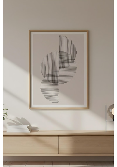 Huhuli Ahşap Çerçeveli Minimalist Tablo Huhu577