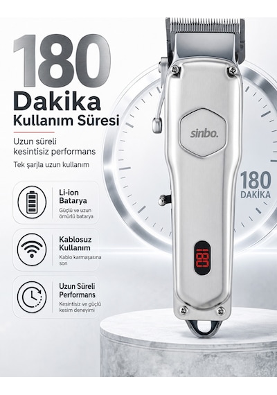 Shc-1905 Şarjlı Saç Kesme Makinesi Kablosuz Kullanım, Ergonomik Tasarım, 4-6 Saat Çalışma Süresi