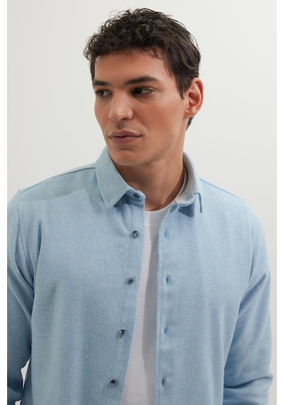 Tudors Erkek Slim Fit Dar Kesim Uzun Kollu Düz Kışlık Oduncu Mavi Gömlek-41542 Mavi Tudors Erkek Slim Fit Dar Kesim Uzun Kollu Düz Kışlık Oduncu Mavi Gömlek-41542 Mavi