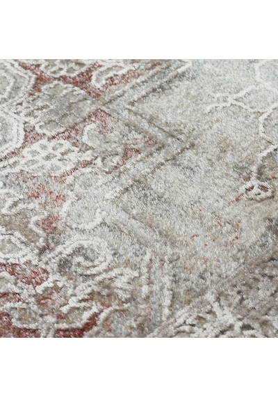 Hoom Rugs Babylon Bbl 02 Rayon Viskon Eskitme Desenli Gri Vintage Salon Halısı Gri