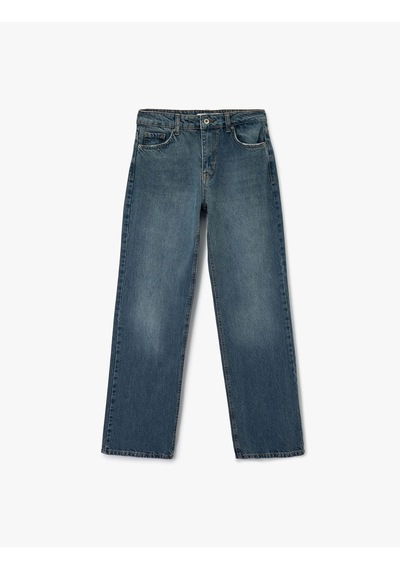 Koton Straight Fit Açık İndigo Kadın Jean Pantolon 7wal40009md