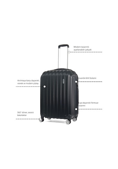 Reymond Luggage Reymond Gusto Abs Körüklü Valiz, Kabin Boy Siyah