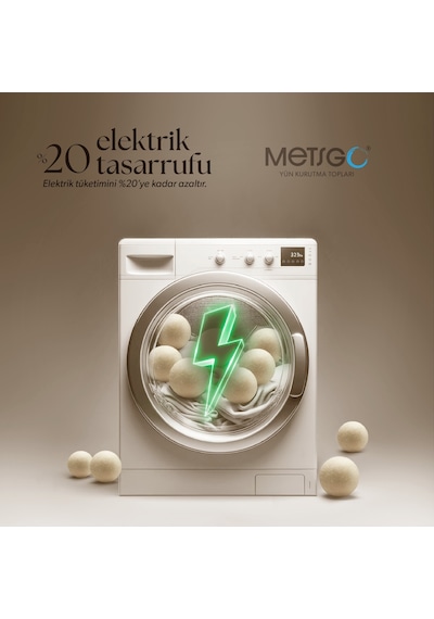 Metsgo Yün Kurutma Topu - Doğal Yumuşatıcı- Kırışık Giderici - Kurutma Makinesi İçin 9 Adet