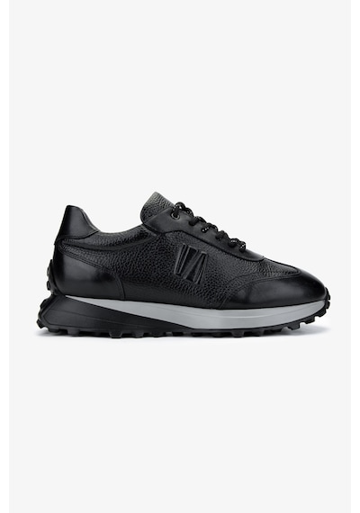Valmenti Erkek Hakiki Deri Siyah Sneakers & Spor Ayakkabı 383 6400 Erk Ayk Y25 Syh Slvr/syh Fltr Siyah