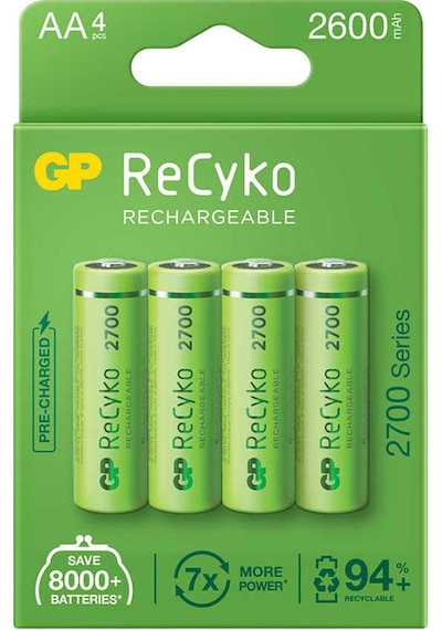 Gp Recyko Aa Kalem Pil 2600 Mah Şarjlı 4 Lü Pil Şarj Edilebilir Pil