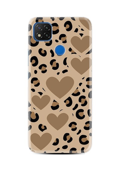 Xiaomi Redmi 9c Kılıf Boutique Baskılı Resimli Leopar Kalp Pcode -068