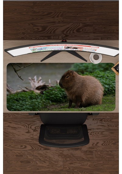 Capybara Kaymaz Dikişli Kauçuk Oyuncu Mousepad V5 - 90x40 Xxl Gaming Mouse Pad Fare Altlığı