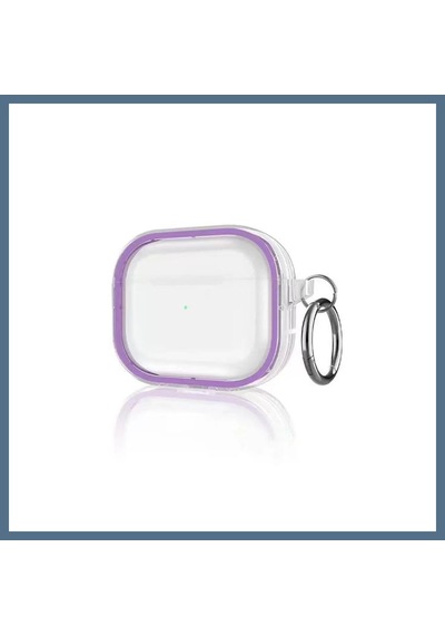 Buradabulabilirsin Movenchy Apple Uyumlu AirPods Pro 2 2.nesil Shiny Şeffaf Kılıf - Mor Bbz