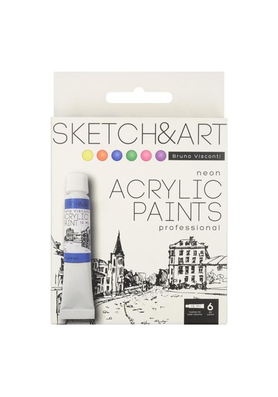 Bruno Visconti Sketch&art Akrilik Boya Seti 6x12ml Neon Renkler No:70-0064 Genel