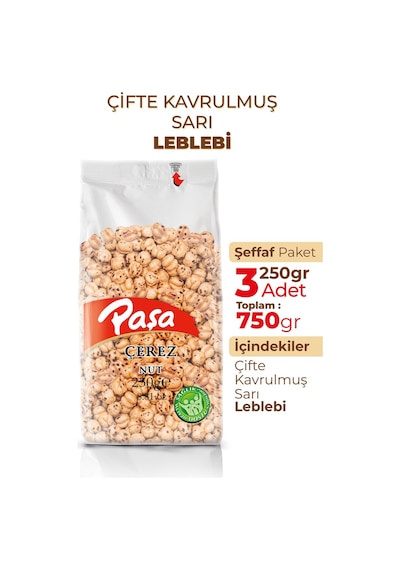 Paşa Kuruyemiş Çifte Kavrulmuş Sarı Leblebi 3 x 250 G