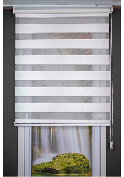 Oba Perde Pirilti Zebra Perde Beyaz 160 x 190