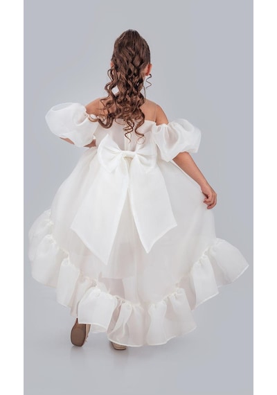 Mnk Baby & Kids Arisvi Kız Çocuk Abiye M00738 Beyaz