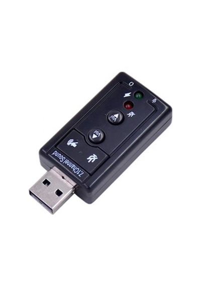 7.1 USB Ses Kartı Harici Virtual Ses Kartı Siyah