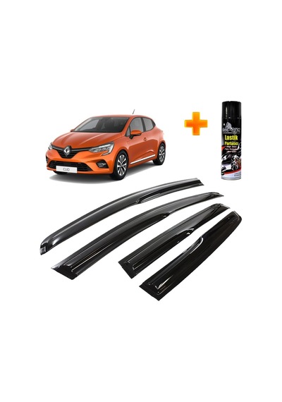 Renault Clio 5 Mügen Cam Rüzgarlığı Hb 2019 Sonrası 4 Lü Takım +500ml Lastik Parlatıcı