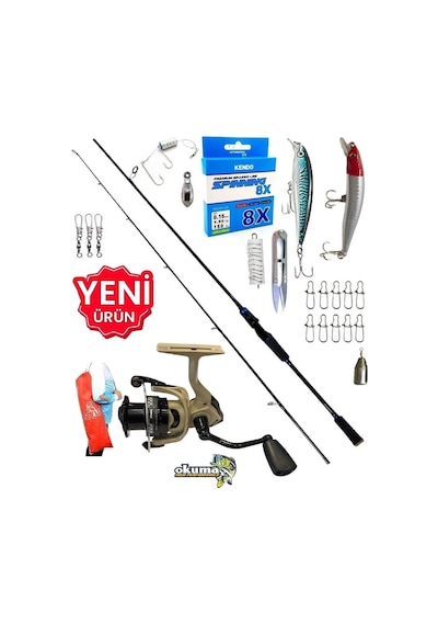 Okuma Outrax 3000 240cm 7-40gr Legend Karbon Rapala Maket Balık Spin Olta Takımı Seti