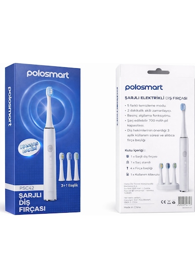 Polosmart PSC42 Şarjlı Diş Fırçası + Başlık 3'lü