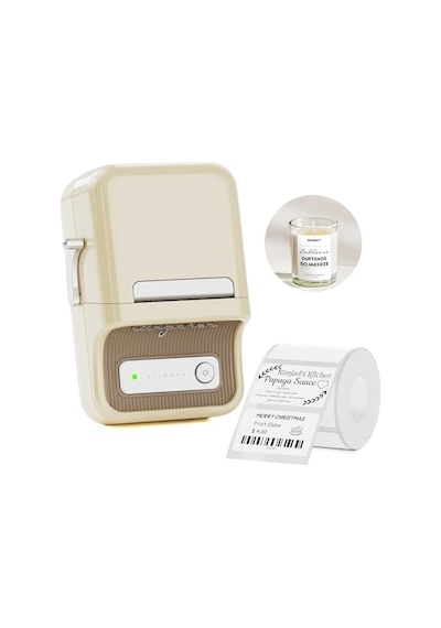 Ayrex Nıımbot B21 Etiket Yazıcısı, 1 Rulo Başlangıç Bandı, Bluetooth Kendinden Yapışkanlı Etiketleme Cihazı,