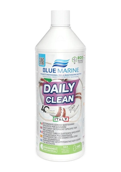 Blue Marine - Daily Clean Şişme Bot Deterjanı 1 Kg : Yıkayan, Parlatan Ve Koruyan Değerli Mum Katkılı Günlük Bakım