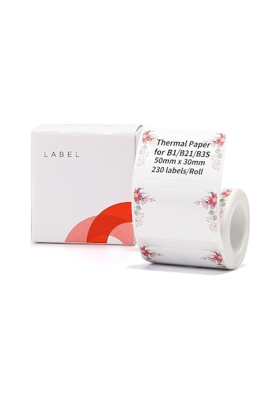Niimbot T50x30mm Çiçek Desenli Termal Etiket B1,b21s,b3s