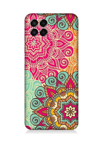 Samsung Galaxy M33 Uyumlu Silikon Kılıf Tribal Mandala Çiçek