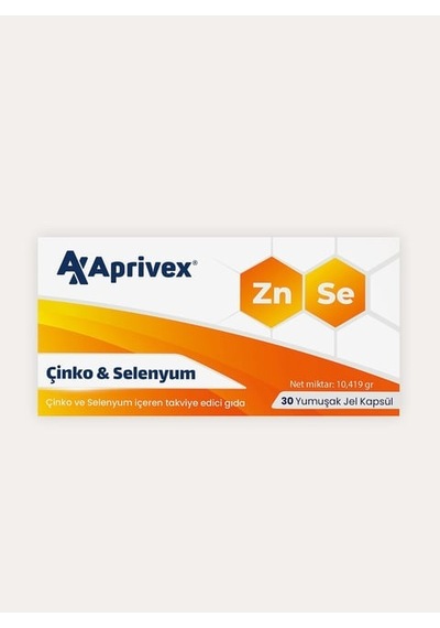 Aprivex Çinko Selenyum 30 Yumuşak Kapsül